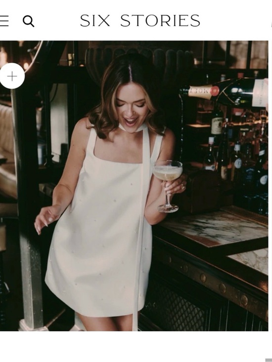 Six Stories Dresses & Skirts - Six Stories White Sleeveless Pearl Embellished Shift Dress - Size UK 10